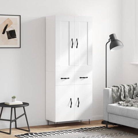 Highboard White 69.5x34x180 cm Engineered Wood 3199905
