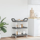 ZNTS 3-Tier Trolley Grey 81x41x92 cm Aluminium 30321