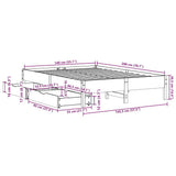 Bed Frame without Mattress White 140x200 cm Solid Wood Pine 3301711