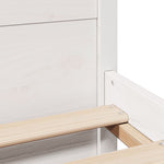 ZNTS Bed Frame without Mattress White 140x190 cm Solid Wood Pine 3301681