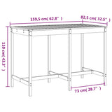 Garden Bar Set White Solid Pine Wood Seats 6 Footrest 3157782