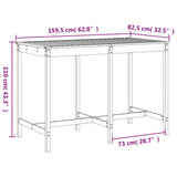 7 Piece Garden Bar Set Grey Solid Wood Pine 3157783