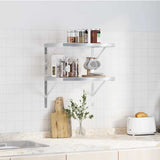 Wall Shelves 2 pcs 50x40 cm Silver Stainless Steel 3214508