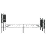 Metal Bed Frame without Mattress with Footboard Black 150x200cm 376344