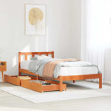 Bed Frame without Mattress Wax Brown 100x200 cm Solid Wood Pine 3301491
