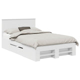 Bed Frame with Headboard White 137 x 203 cm Engineered Wood 3408767