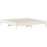 Bed Frame without Mattress White 180x200 cm Super King Solid Wood Pine 842687