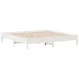 Bed Frame without Mattress White 180x200 cm Solid Wood Pine 842687