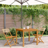 Bistro Chair Set of 2 Beige Solid acacia wood, poly rattan 367677