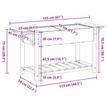 Garden Planter Beige 155 x 59 x 76.5 cm Solid fir wood 42006575