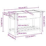 Garden Planter Beige 155 x 59 x 76.5 cm Solid fir wood 42006575
