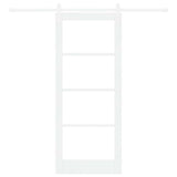 Sliding Door ORKDAL White 83 x 202 cm Solid Pine Wood and Glass 3331914