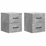 Wall-Mounted Bedside Cabinet with Drawer 2 pcs Concrete Grey 898642