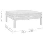 6 Piece Garden Lounge Set White Solid Wood Pine 3083335