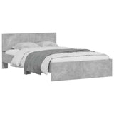 Bed Frame Concrete grey Engineered wood and plywood slats Double 3207633