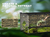 Reptile Glass Terrarium with Stone Background, Front Ventilation, Escape-Proof Knob Lock, 50 x 30 x T3398P375361
