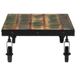 Coffee Table with Wheels Solid Reclaimed Wood 100x55x26 cm 371684