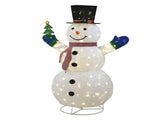 1.7M Lighted Snowman Holding Small Tree Christmas Yard Decorations, Pre-lit Pull Up Snowman with 200 51059356