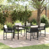 Garden Dining Set 5 pcs Black Poly Rattan 3380742