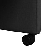Dining Chairs with Wheel 2 pcs Black 57 x 66 x 94 cm Fabric 42017809