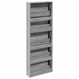 Shoe Cabinet with Mirror 5-Layer Grey Sonoma 63x17x169.5 cm 3228284