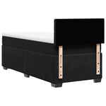 Box Spring Bed with Mattress Black 100x200 cm Velvet 3286248