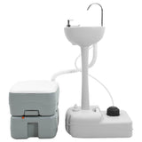 Camping Toilet Set 2 pcs Grey 50.5 x 33 x 103 cm 42001431