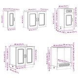 8 Piece Kitchen Cabinet Set Kalmar Brown Oak Engineered Wood 3314798