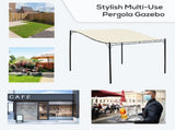 3x3 m Wall Mounted Garden Porch-Black/Cream White T3398P323853