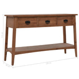 Console Table Solid Fir Wood 126x40x77.5 cm Brown 246122