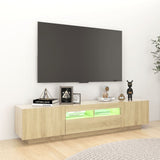 TV Cabinet with LED Lights Sonoma Oak 180x35x40 cm 3081900