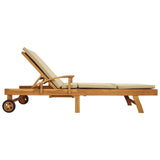 Sun Lounger 100% Polyester Solid-Teak 42032673