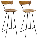 Bar Stools 2 pcs Solid Teak Wood 285205
