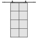 Sliding Door with Hardware Set Black 102.5x205 cm ESG Glass 3375867
