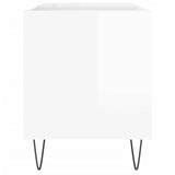ZNTS Record Cabinet High Gloss White 85x38x48 cm Engineered Wood 831702