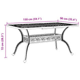 Garden Table White 150x90x72 cm Cast Aluminium 4002805