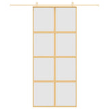 Sliding Door Gold 90x205 cm Frosted ESG Glass and Aluminium 155188