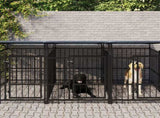 Outdoor Dog Kennel with Roof Steel 15.02 m 3124595