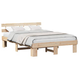 Bed Frame with Headboard Natural 160 x 200 cm Solid Pine Wood 872434