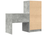 Desk with Drawer with Shelf with Storage 2 pcs Concrete Grey 3337300