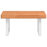 Basin Shelf Wall Mounted Steel and Solid Wood Beech 3302428