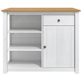 Kitchen Trolley PANAMA 2 pcs White and Honey Wax Solid-Pine 3425391