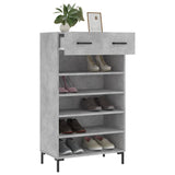 Shoe Cabinet Concrete Grey 60x35x105 cm Engineered Wood 829616