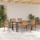 Garden Dining Set 7 pcs Grey and Natural Poly Rattan 3365500