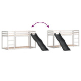 Bunk Bed with Slide&Ladder without Mattress White 90x200 cm 3284243