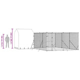 Outdoor Dog Kennel with Roof Silver 6x6x2.5 m Galvanised Steel 3190479