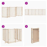 Dog Gate with Door Foldable 6 Panels 300 cm Solid Wood Fir 352271