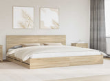 Bed Frame with Drawer Sonoma Oak 200 x 200 cm Engineer Wood 3411084