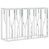 Console Table Silver 110x30x70 cm Stainless Steel and Glass 350027