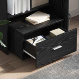 Desk with Shelf Black Oak 131.5 x 50 x 106.5 cm Engineered Wood 3337266